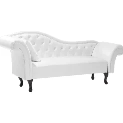 Beliani LATTES - Chaise longue - Wit - Linkerzijde - Kunstleer Sale