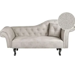 Beliani LATTES II - Chaise longue - Taupe - Rechterzijde - Fluweel New