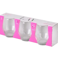 LAV Waterglazen Ella - transparant glas - 3x stuks - 370 ml Outlet