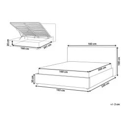 Beliani LAVAUR - Bed met opbergruimte - Off-white - 160 x 200 cm - Bouclé Best