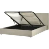 Beliani LAVAUR - Bed met opbergruimte - Taupe - 160 x 200 cm - Fluweel Online
