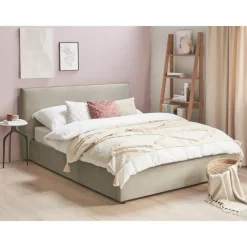 Beliani LAVAUR - Bed met opbergruimte - Taupe - 160 x 200 cm - Fluweel Online