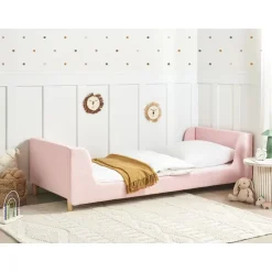 Beliani LAYE - Kinderbed - Roze - 90 x 200 cm - Bouclé Sale