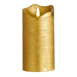 Leen Bakker LED Kaars Rustiek - goud - 15xØ7,6 cm Clearance