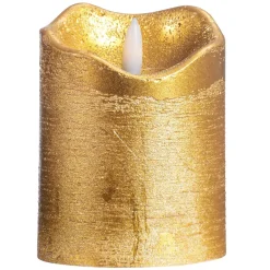 Leen Bakker LED Kaars Rustiek - goud - 10xØ7,6 cm Discount