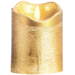 Leen Bakker LED Kaars Rustiek - goud - 10xØ7,6 cm Discount