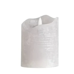 Leen Bakker LED Kaars Rustiek - lichtgrijs - 10xØ7,6 cm Best