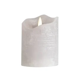 Leen Bakker LED Kaars Rustiek - lichtgrijs - 10xØ7,6 cm Best
