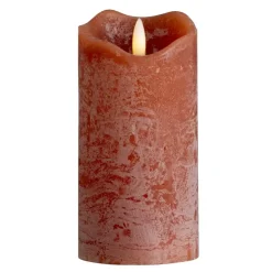 Leen Bakker LED kaars rustiek - terra - 15xØ7,6 cm Best