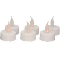 Anna's Collection LED waxinelichtjes gele vlam 6x stuks Best