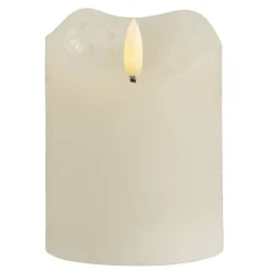 Leen Bakker LED-kaars rustiek - off-white - 10xØ7,6 cm Discount