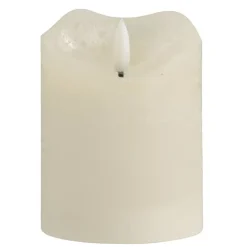 Leen Bakker LED-kaars rustiek - off-white - 10xØ7,6 cm Discount