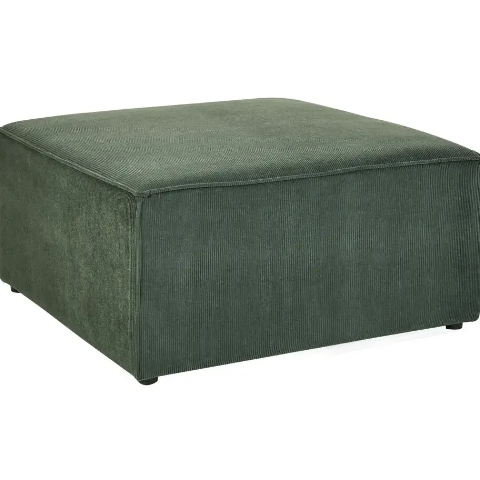 Beliani LEMVIG - Ottomaan - Donkergroen - Corduroy Sale