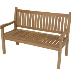 Les - Teak tuinbank gebogen rug 150 cm Outlet