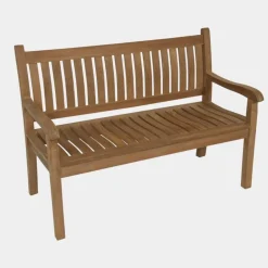 Les - Teak tuinbank gebogen rug 150 cm Outlet