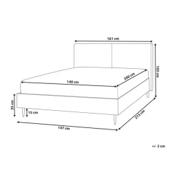 Beliani LIMANTON - Bed - Beige - 140 x 200 cm - Bouclé New