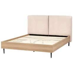 Beliani LIMANTON - Bed - Beige - 140 x 200 cm - Bouclé New