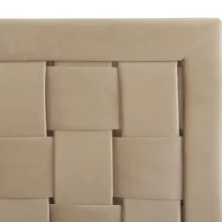 Beliani LIMOUX - Tweepersoonsbed - Taupe - 140 x 200 cm - Fluweel New