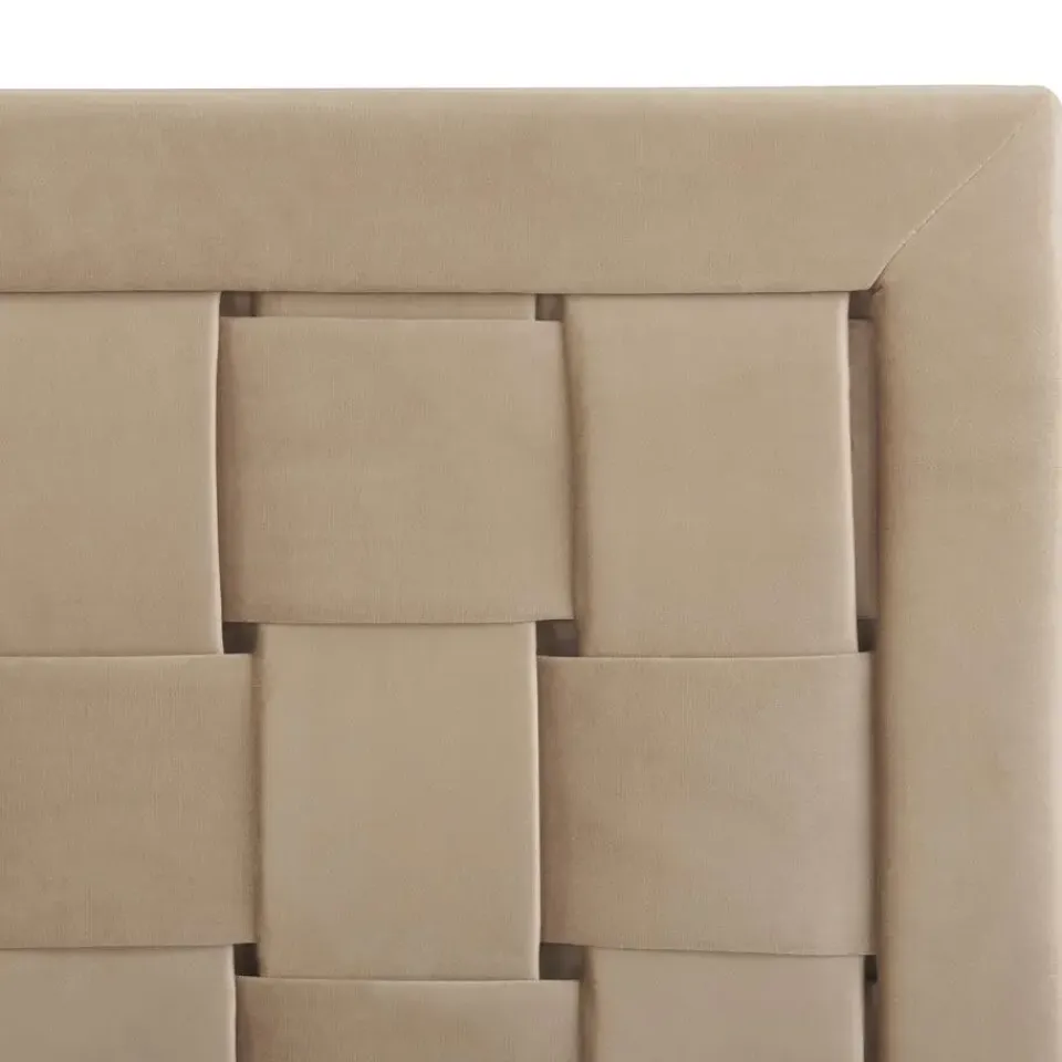 Beliani LIMOUX - Tweepersoonsbed - Taupe - 140 x 200 cm - Fluweel New