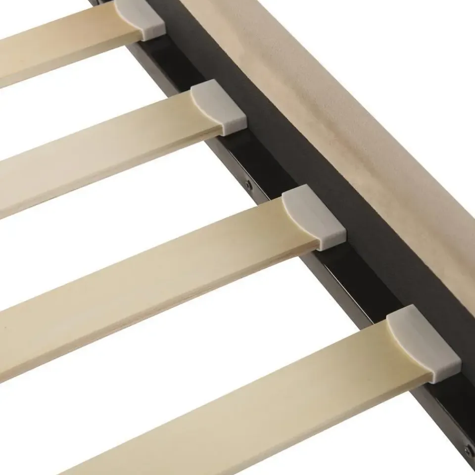 Beliani LIMOUX - Tweepersoonsbed - Taupe - 140 x 200 cm - Fluweel New