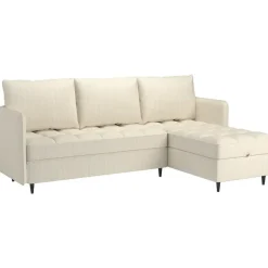 Dorel Home Lindhus - Bank met chaise longue omkeerbaar in corduroy crème Clearance