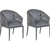 Beliani LIPARI - Tuinstoel set van 2 - Grijs - Aluminium Best