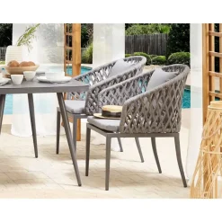 Beliani LIPARI - Tuinstoel set van 2 - Grijs - Aluminium Best