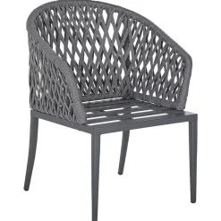 Beliani LIPARI - Tuinstoel set van 2 - Grijs - Aluminium Best