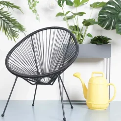 Leen Bakker Lisomme Bo draad tuinstoel zwart Outlet