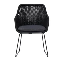 Leen Bakker Lisomme Loki Rotan Tuinstoel Zwart - Met Zitkussen Best