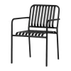 Leen Bakker Lisomme Zahra metalen tuinstoel zwart - met armleuningen Clearance