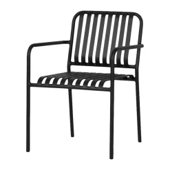 Leen Bakker Lisomme Zahra metalen tuinstoel zwart - met armleuningen Clearance
