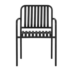 Leen Bakker Lisomme Zahra metalen tuinstoel zwart - met armleuningen Clearance