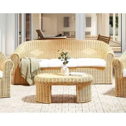 Beliani LIVADEIA - 3-zits tuinbank - Natuurlijk - Rotan Discount