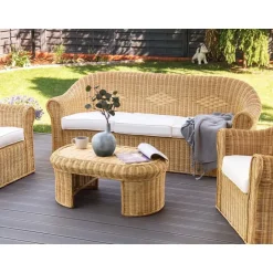 Beliani LIVADEIA - 3-zits tuinbank - Natuurlijk - Rotan Discount