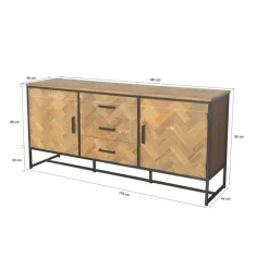 Livingfurn - Dressoir Accent 180cm - Teakhout Discount
