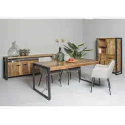 Livingfurn - Eetkamertafel Nairobi - U-Poten - Mangohout - 220x100 cm Discount