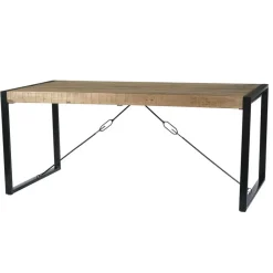 Livingfurn - Eetkamertafel Nairobi - U-Pot - Mango Hout - 200x100 cm - Bruin Online