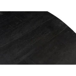 Livingfurn - Eetkamertafel Kala Round Black - Mangohout - 150 cm - Zwart Clearance