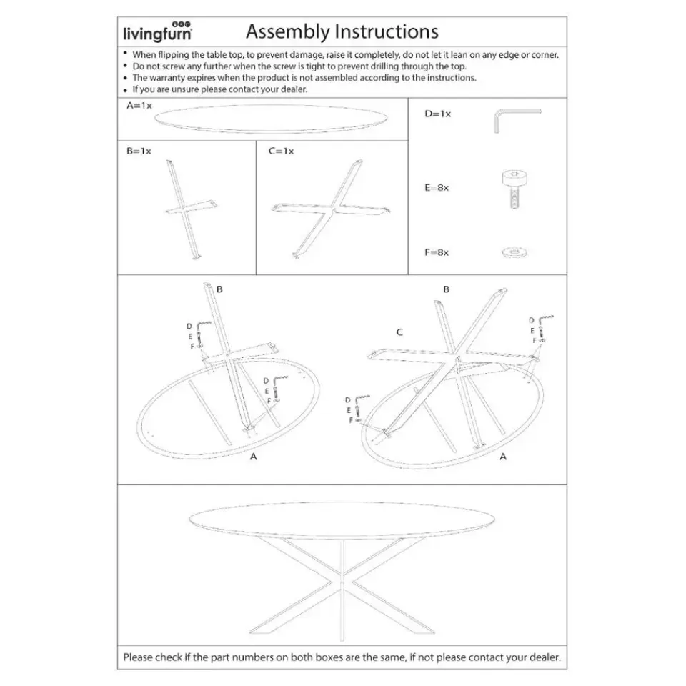 Livingfurn - Eetkamertafel Jesper Round 130cm - Mangohout / Gecoat Staal