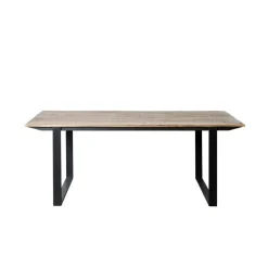 Livingfurn - Eetkamertafel Valdez - U poot - Mango Hout - 200 cm - Bruin Discount