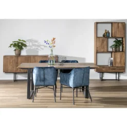Livingfurn - Eetkamertafel Valdez - U poot - Mango Hout - 200 cm - Bruin Discount