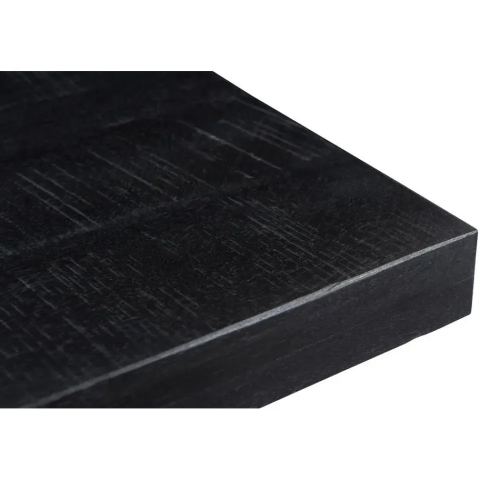 Livingfurn - Eetkamertafel Kala - U-Poten - Mangohout - 200 cm - Zwart