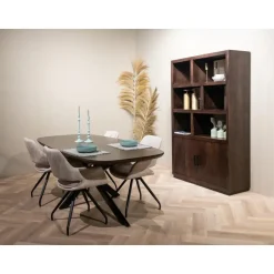 Livingfurn - Eetkamertafel Jesper Danish Oval Brown 180 cm - Mangohout Best