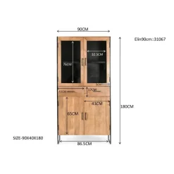 Livingfurn - Kabinetkast Elin - 90x40x180cm Discount