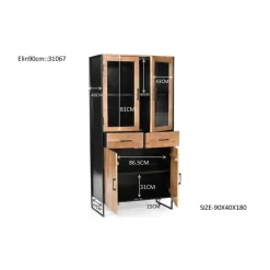 Livingfurn - Kabinetkast Elin - 90x40x180cm Discount