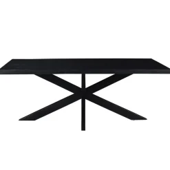 Livingfurn - Moderne Zwarte Eetkamertafel - Spider - Mangohout - 180 cm Hot