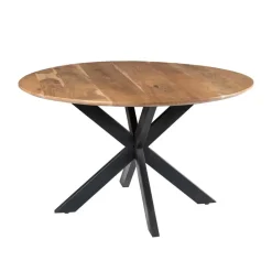 Livingfurn - Ronde Ovale Eetkamertafel - - Acasia Hout - 130 cm - Bruin Hot