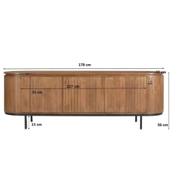Livingfurn Tv-Meubel Noor Naturel 170cm Mangohout Outlet