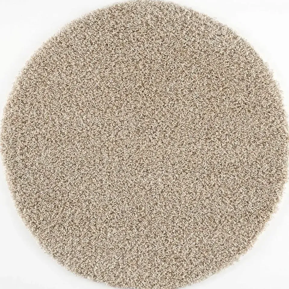 Muratap Loca Shaggy Rond Vloerkleed Beige Hoogpolig - 150 CM ROND Outlet